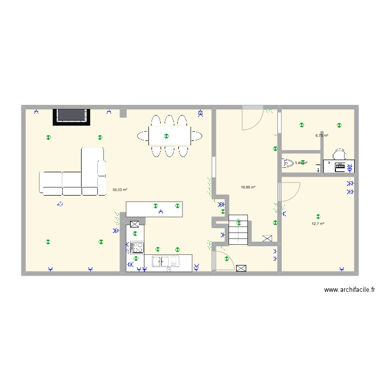 Virginie 0. Plan de 0 pièce et 0 m2