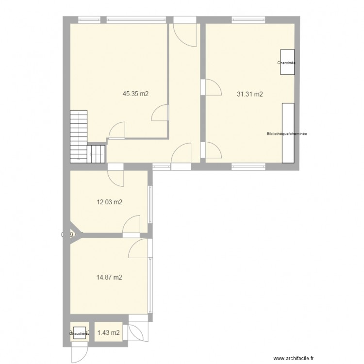 Plan initial. Plan de 0 pièce et 0 m2