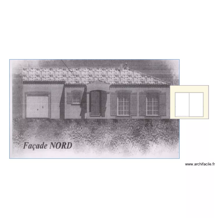 brouillon facade sud. Plan de 
