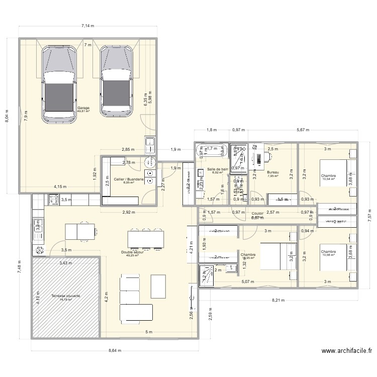 Maison v9. Plan de 11 pièces et 179 m2