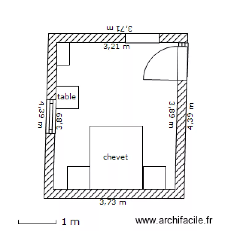 chambre. Plan de 