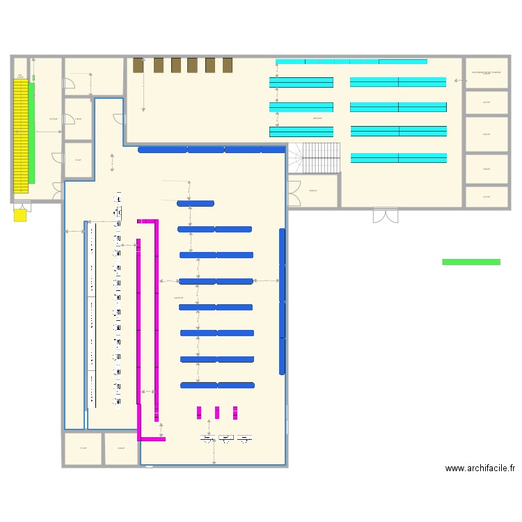 20220111 PHARMACIE DE RUBELLES RDC AVEC BC. Plan de 14 pièces et 824 m2
