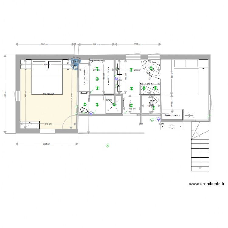 Salle de bain définitif elec. Plan de 0 pièce et 0 m2