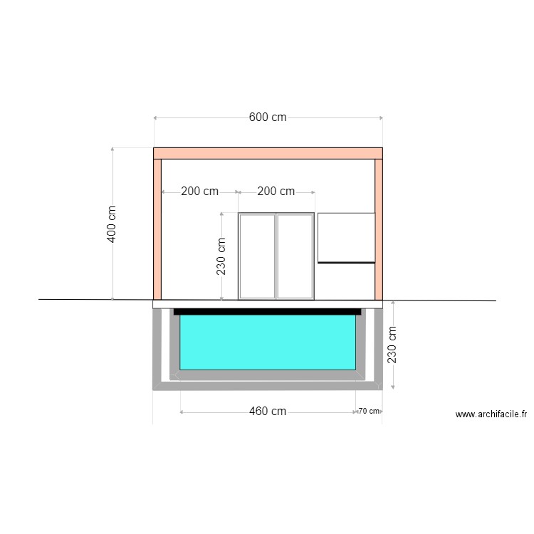 Plan de façade. Plan de 0 pièce et 0 m2