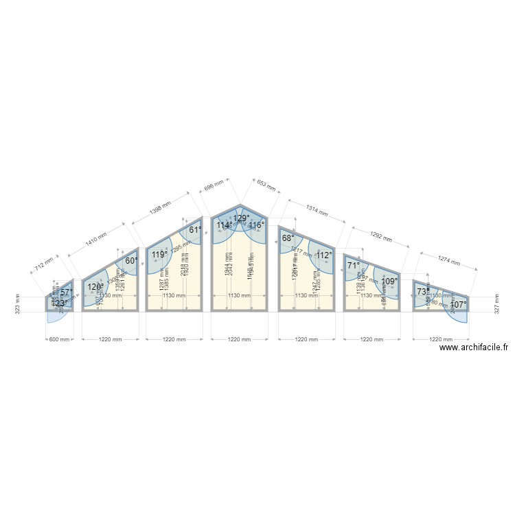 Contreventement flêches. Plan de 0 pièce et 0 m2