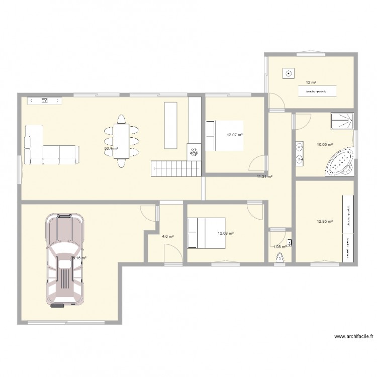 Maison Pau. Plan de 0 pièce et 0 m2