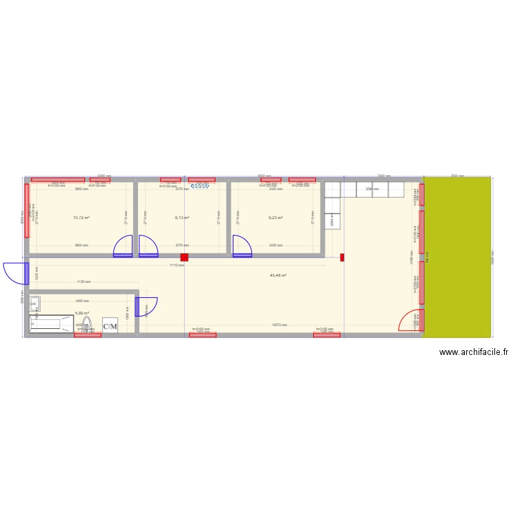 88 89. Plan de 0 pièce et 0 m2