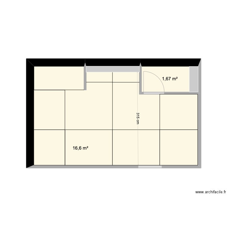 calepinage villa héran sdb master. Plan de 2 pièces et 18 m2