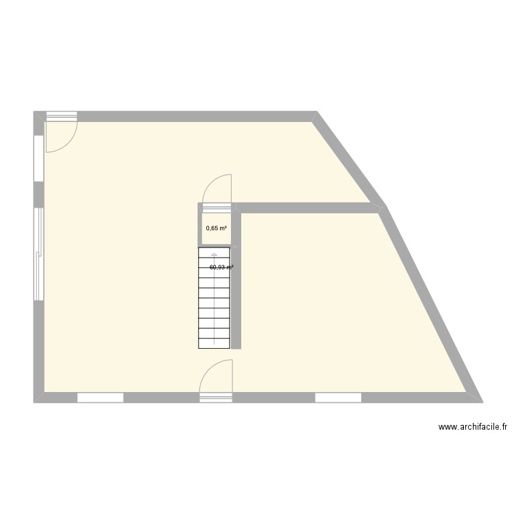 maison B. Plan de 2 pièces et 62 m2