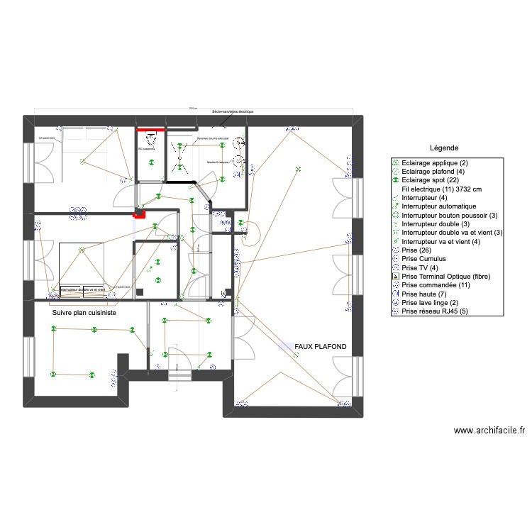 gianetti. Plan de 70 pièces et 510 m2