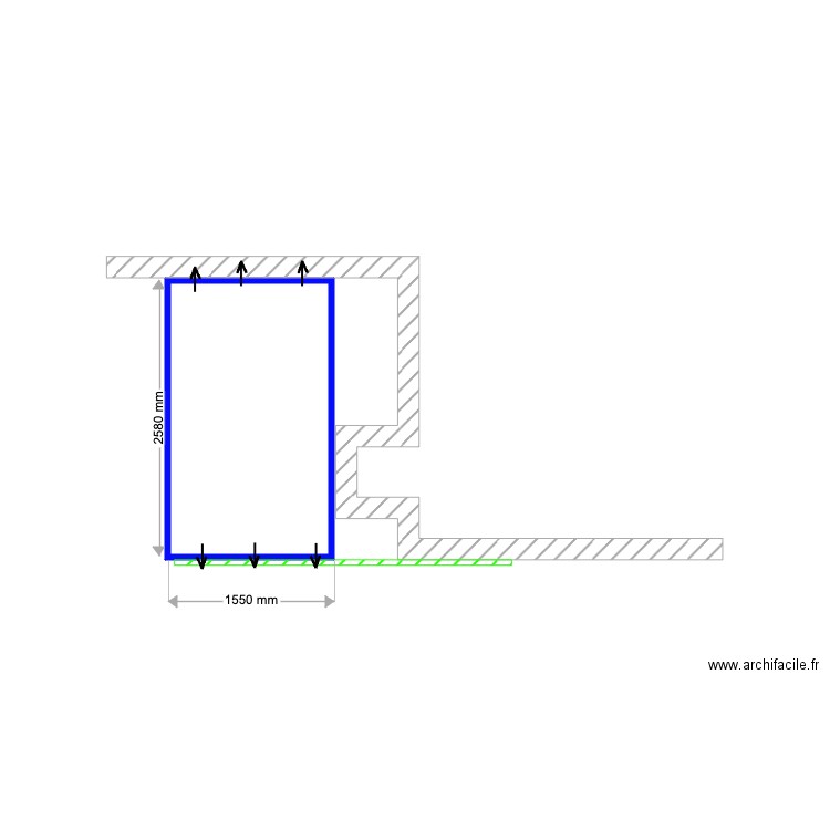 Drinkwater  Brise soleil. Plan de 1 pièce et 4 m2