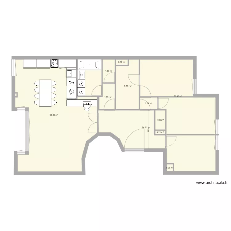 plan Ariane et Jeremy modifi&eacute; cuisine bas. Plan de 