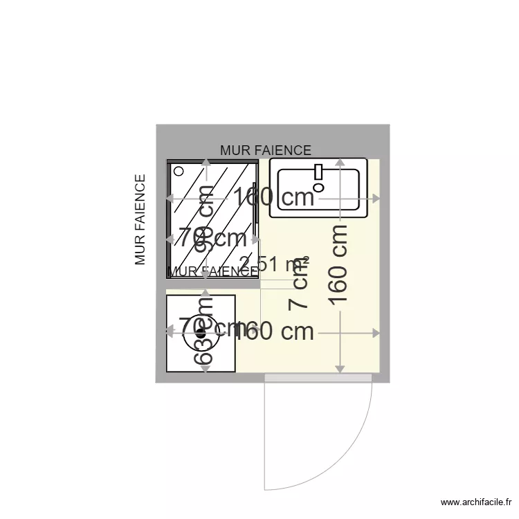Salle de bain Fontan. Plan de Salle de bain Fontan. Plan de