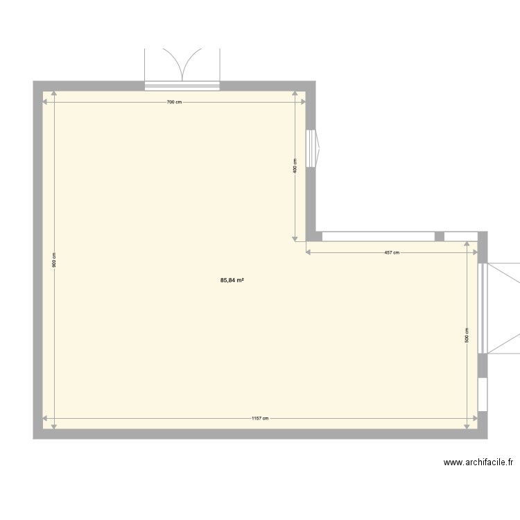 Place Saint Césaire. Plan de 1 pièce et 86 m2