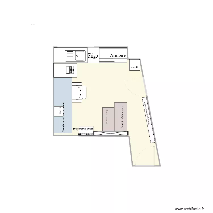 Infirmerie bureau V2. Plan de 