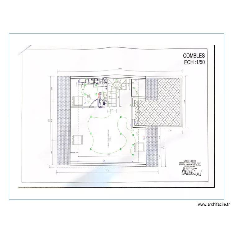 Adens combles. Plan de 