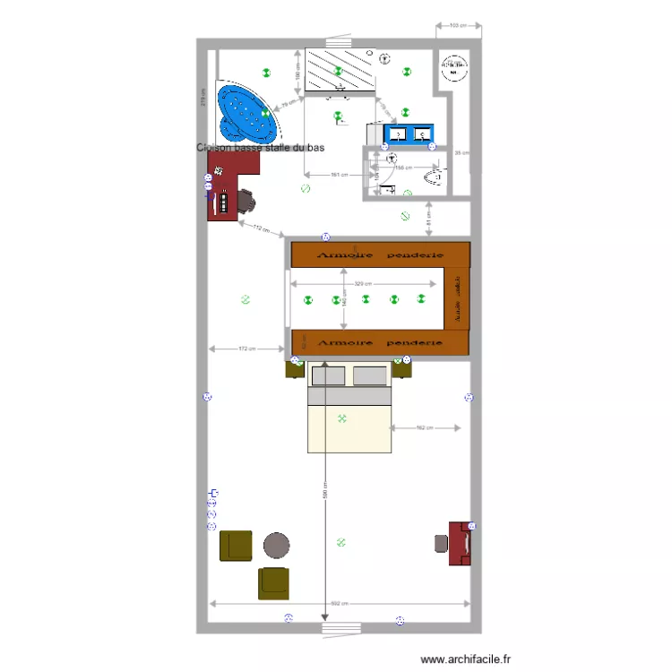 Salon chambre 2. Plan de 