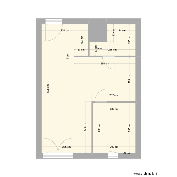 DEGAND. Plan de 4 pièces et 26 m2