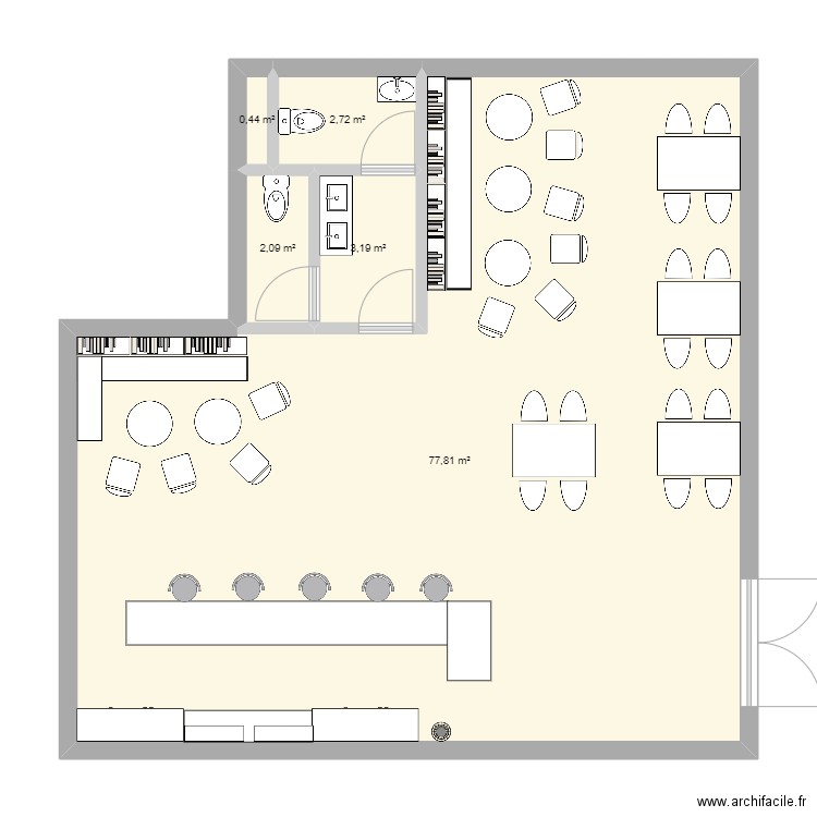 BAR . Plan de 0 pièce et 0 m2
