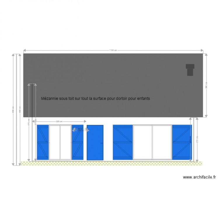 Façade  Sud. Plan de 0 pièce et 0 m2