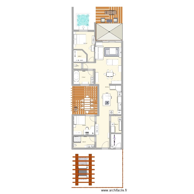 MAISON 3. Plan de 12 pièces et 183 m2