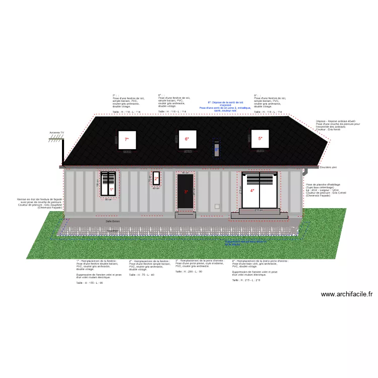 PLAN FACADE - APRES TX - 1. Plan de 