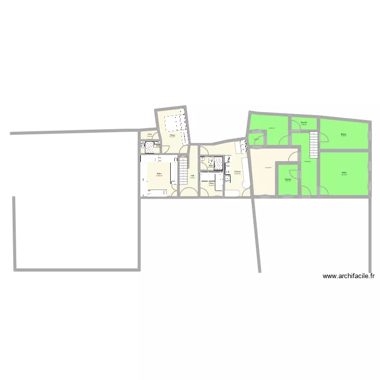 Tamazirt 2. Plan de 17  et 141 m²