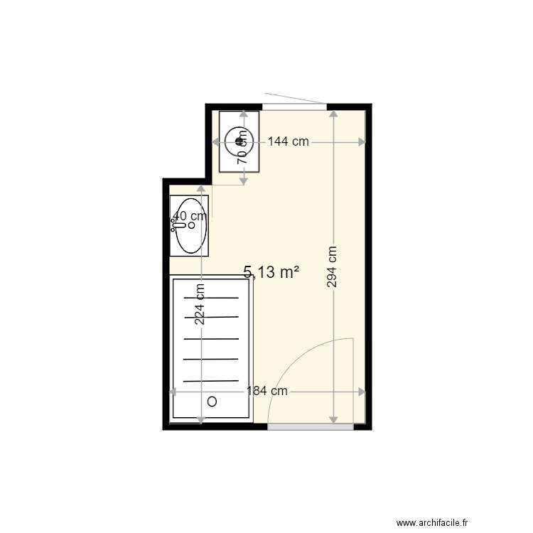 WILLEMS BEATRICE . Plan de 1 pièce et 5 m2