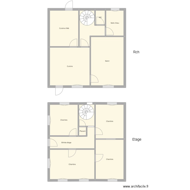 Croquis GANGLOFF Rch et étage. Plan de 0 pièce et 0 m2