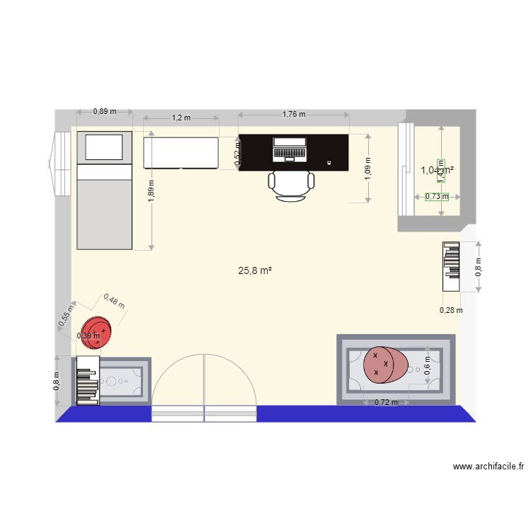 Chambre. Plan de 0 pièce et 0 m2