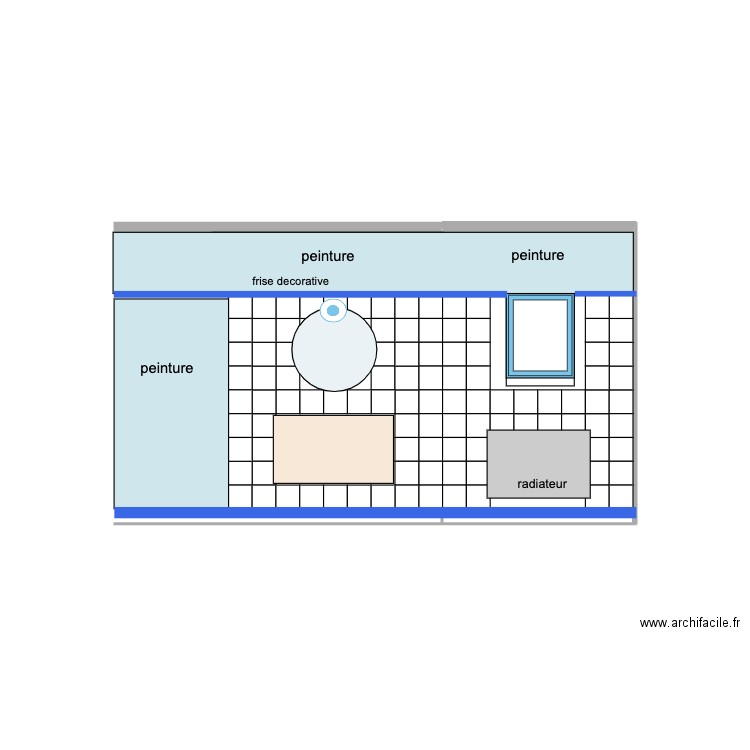 sdb final peinture. Plan de 1 pièce et 4 m2