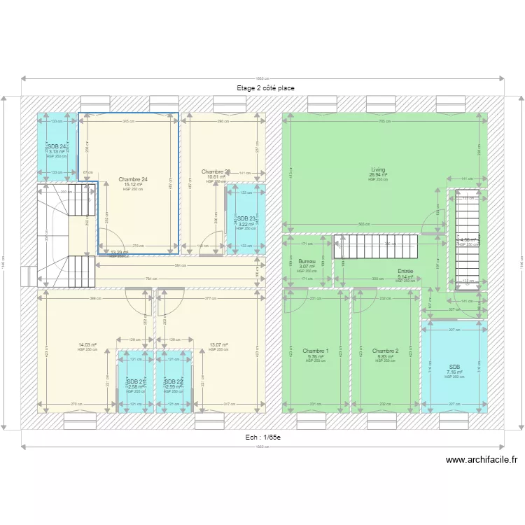 Etage 2 surface. Plan de 