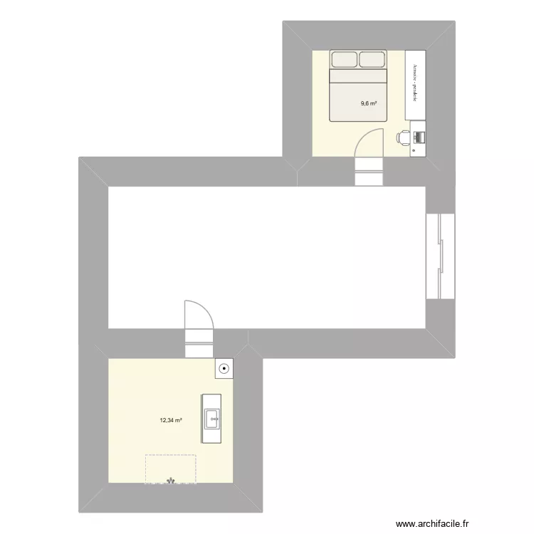 STUDIO. Plan de 2 et 22 m² STUDIO. Plan de 2 et 22 m²