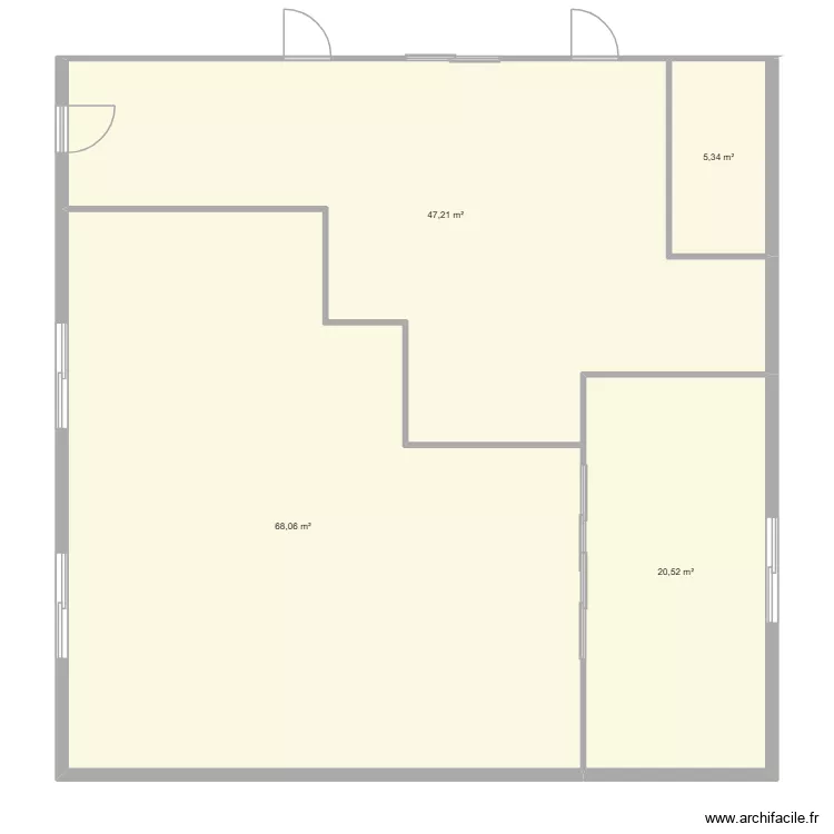 etage1. Plan de 4  et 141 m²