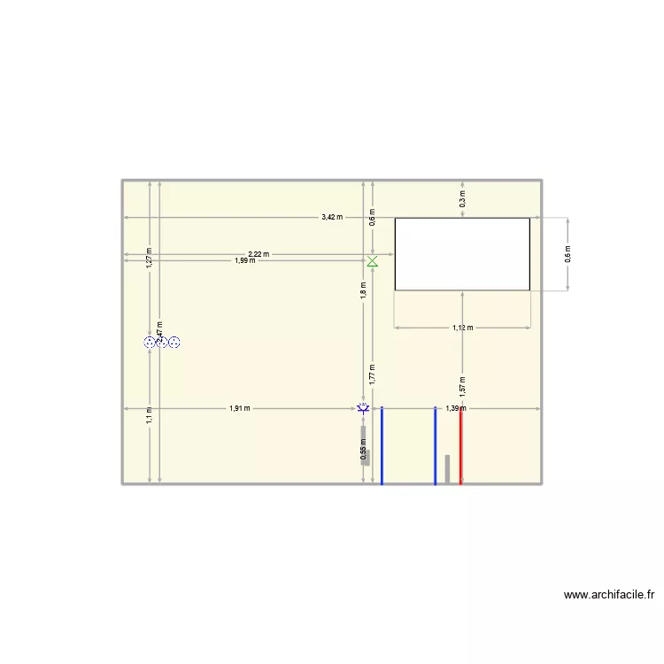 cuisine 2 nord. Plan de 