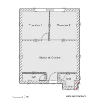 Plan 40m&sup2; Vide 2