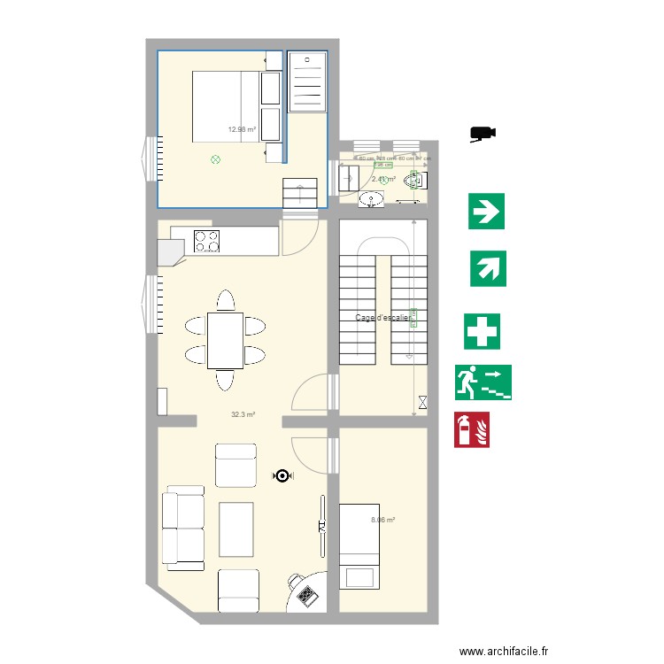 La Plante Etage 1. Plan de 0 pièce et 0 m2