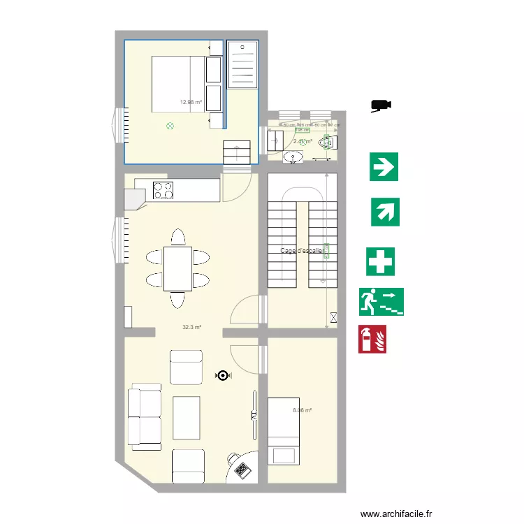 La Plante Etage 1. Plan de 