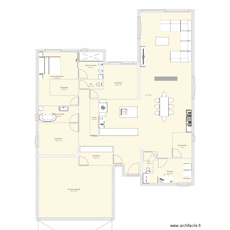 maison H profondeur. Plan de 0 pièce et 0 m2