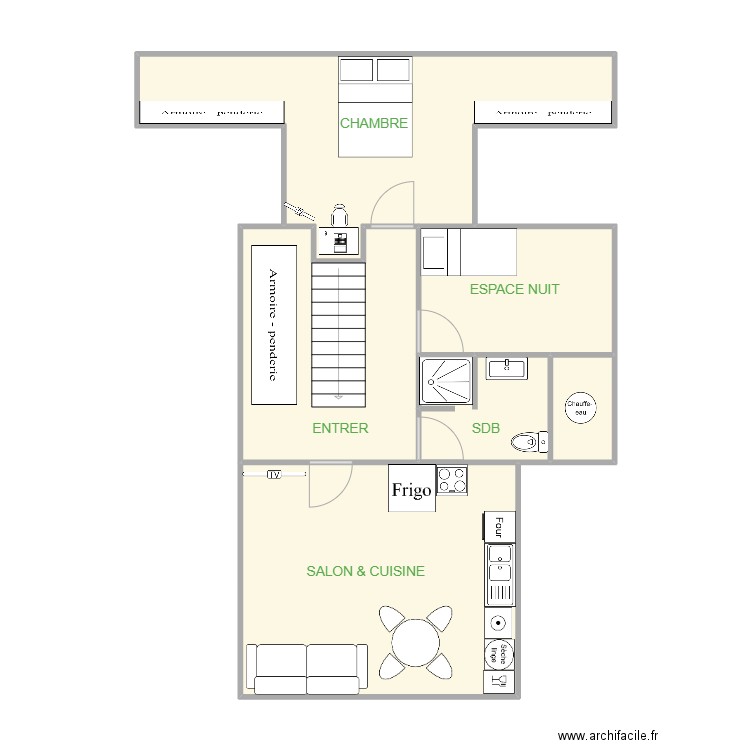 APP3. Plan de 6 pièces et 69 m2