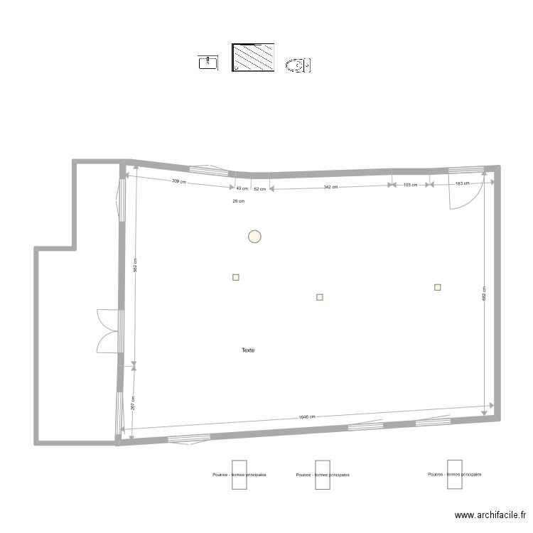 SuchelR2 Vide. Plan de 1 pièce et 73 m2