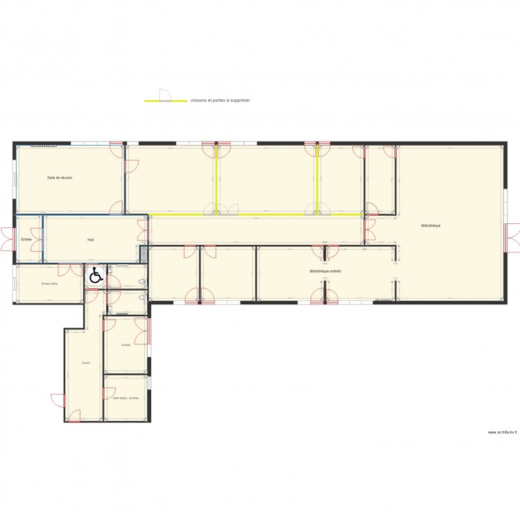 Projet salle de conseil avec cloisons existentes. Plan de 0 pièce et 0 m2