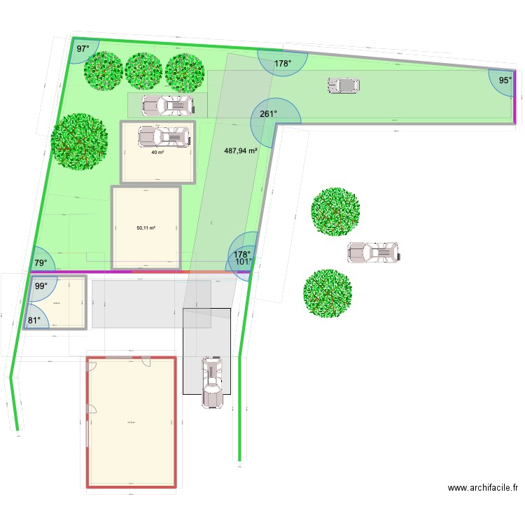 PLAN DECOUPAGE PARCELLE 10/23 A. Plan de 5 pièces et 805 m2