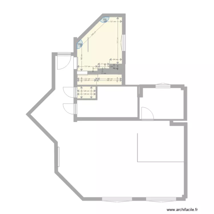 Appartement Ledru Rollin avant travaux. Plan de 