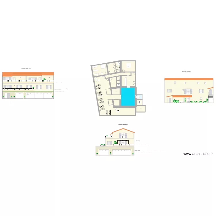 WELLNESS Anaïs avec extension enduit. Plan de WELLNESS Anaïs avec extension enduit. Plan de