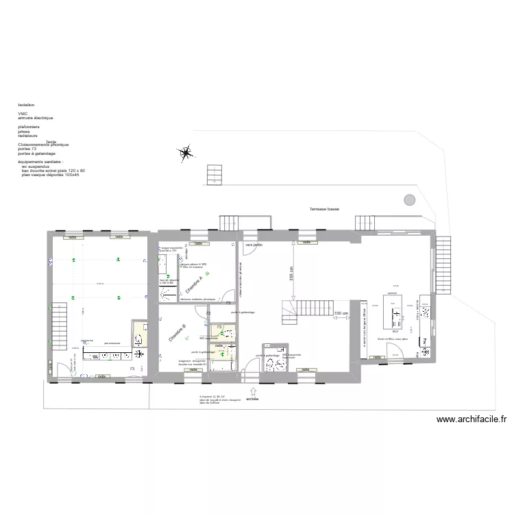 projet am&eacute;nagement rdc version 3 garage. Plan de 