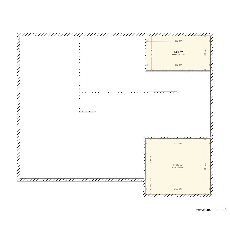 GUINCHARD. Plan de 2 pièces et 18 m2