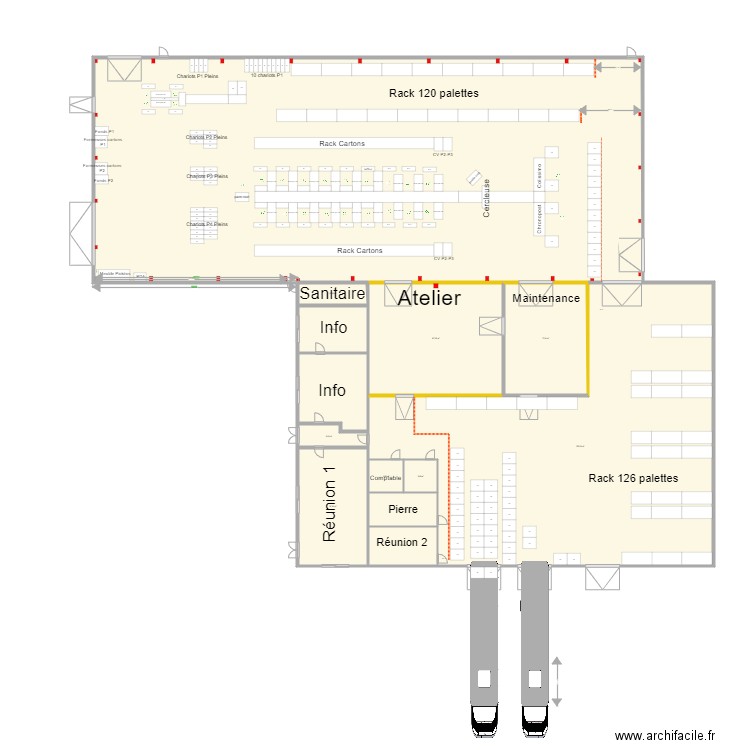 Nouveau batiment V16. Plan de 13 pièces et 1864 m2