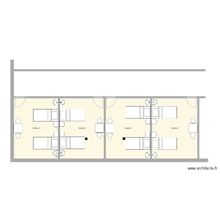 CHAMBRE 4 LITS ADAGIO    PROJET 1. Plan de 0 pièce et 0 m2