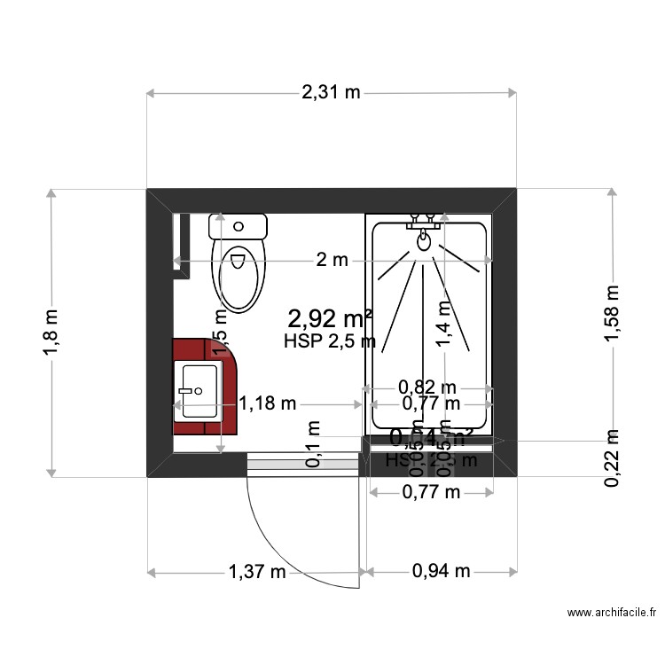 Salle de bains 2022 zoom 2. Plan de 0 pièce et 0 m2
